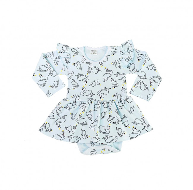 Боди-платье, голубое, Лебеди Боди-платье, голубое, Лебеди