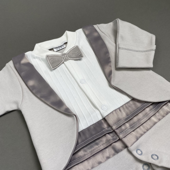 Нарядный комбинезон для мальчика, какао, Фрак Нарядный комбинезон для мальчика, какао, Фрак