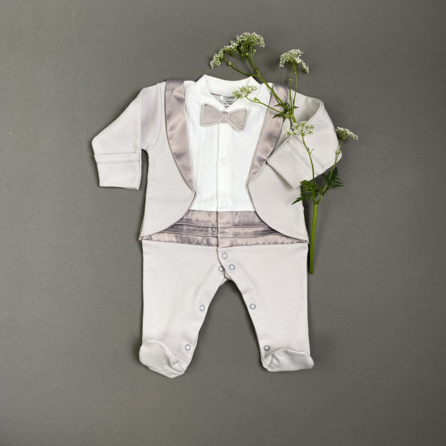 Нарядный комбинезон для мальчика, какао, Фрак Нарядный комбинезон для мальчика, какао, Фрак