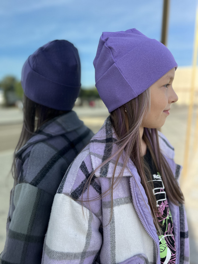 Шапка детская, сиреневая