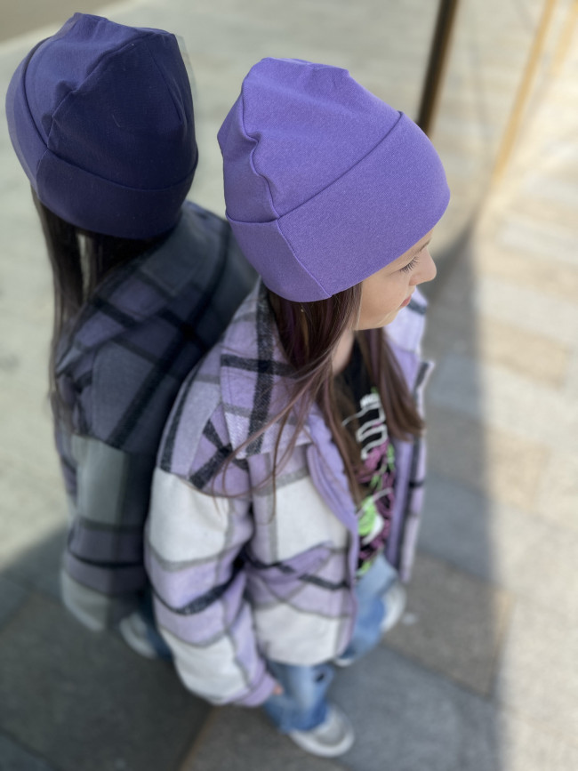 Шапка детская, сиреневая