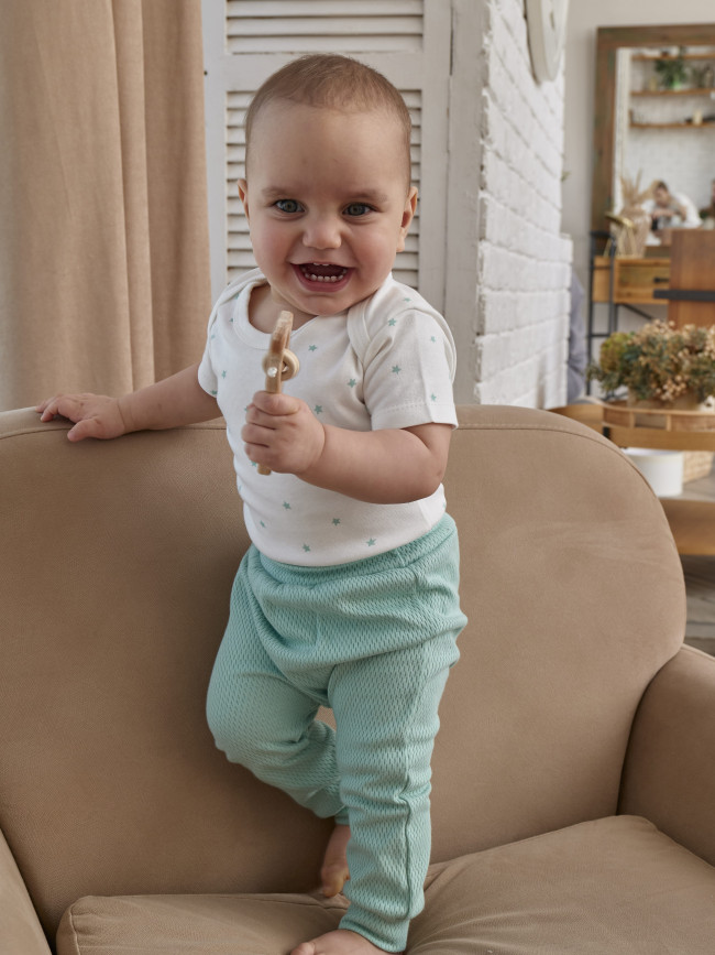 Штанишки детские, Вафелька, мятные