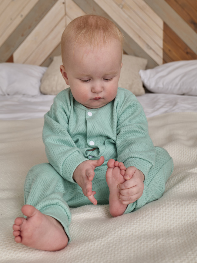 Кофточка детская, Вафелька, мятная