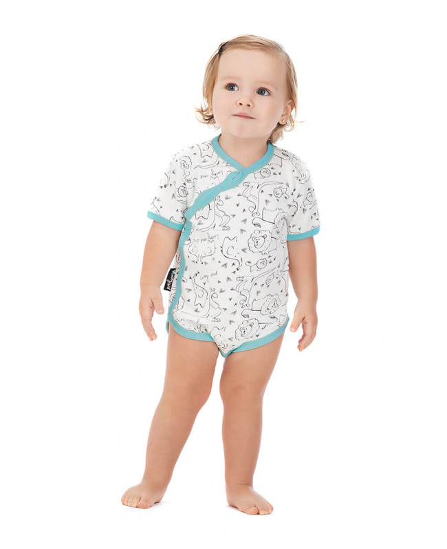 Боди с коротким рукавом, Зверята, коллекция Зоопарк