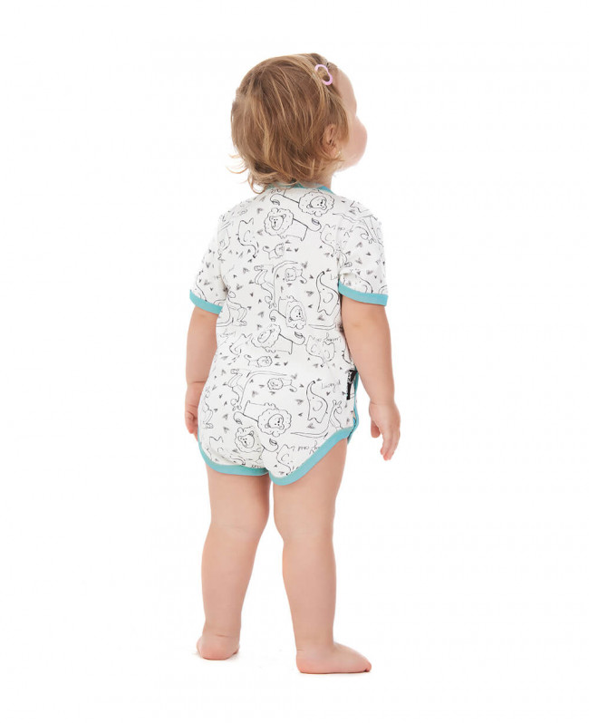 Боди с коротким рукавом, Зверята, коллекция Зоопарк