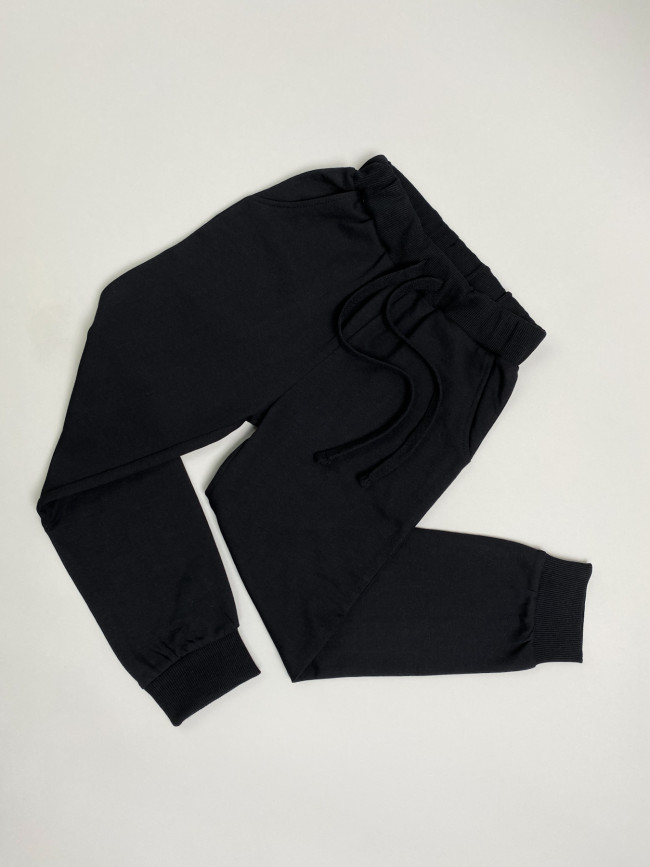 Утепленные брюки детские базовые, черные Утепленные брюки детские базовые, черные