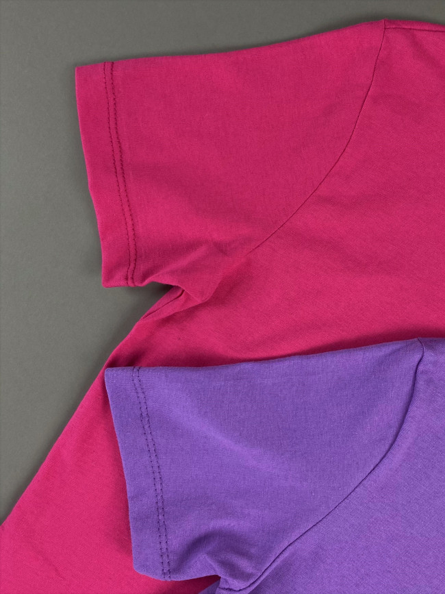 Комплект детских футболок, сиреневая и фуксия