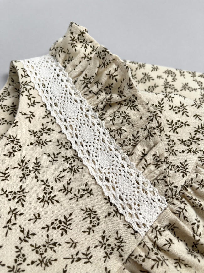 Платье для девочки с длинным рукавом, Осень, молочное с бантом для волос