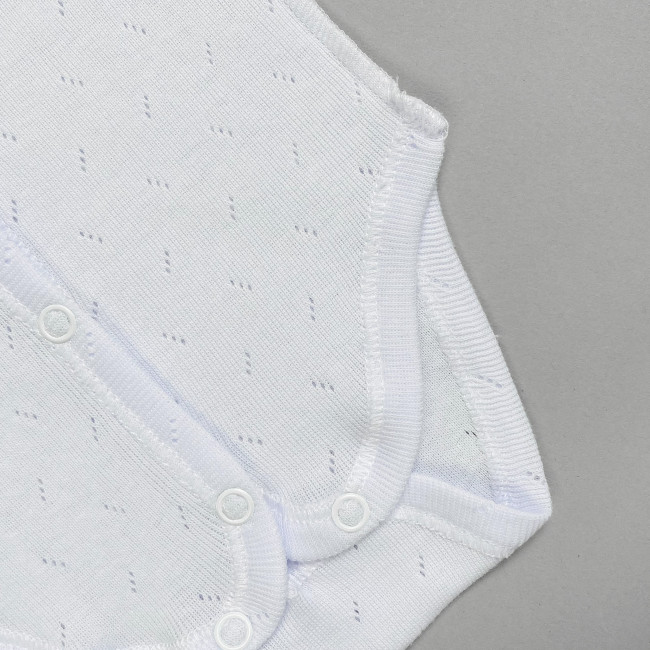 Боди с длинным рукавом, белый, Ажур