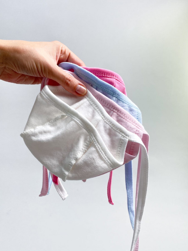 Утепленный чепчик для девочки, розовый, Базовая коллекция 