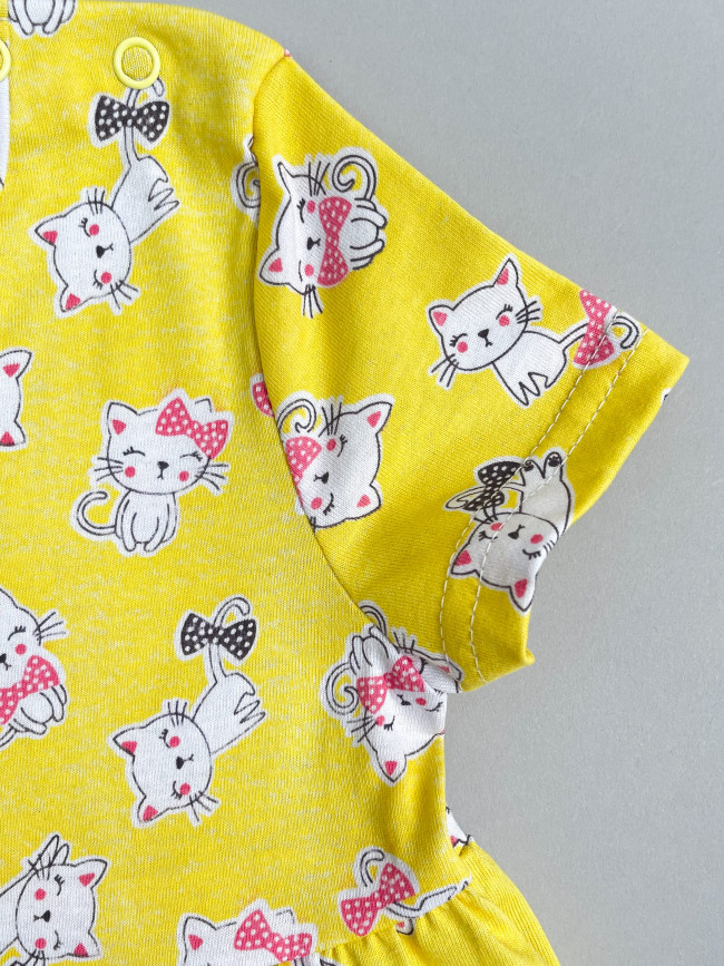 Платье детское с коротким рукавом, Кошачье лето