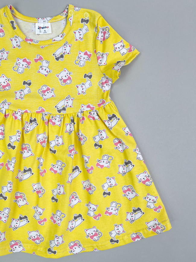 Платье детское с коротким рукавом, Кошачье лето