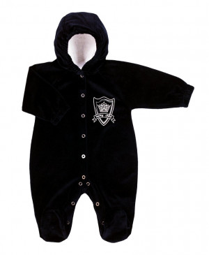 Комбинезон с капюшоном, синий, Велюр