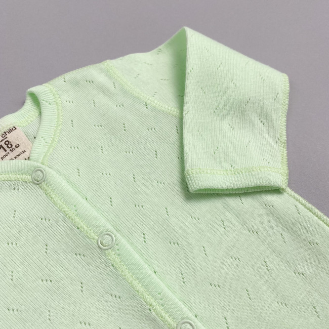 Боди с длинным рукавом, киви, Ажур