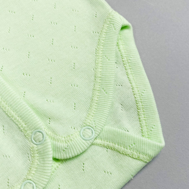 Боди с длинным рукавом, киви, Ажур