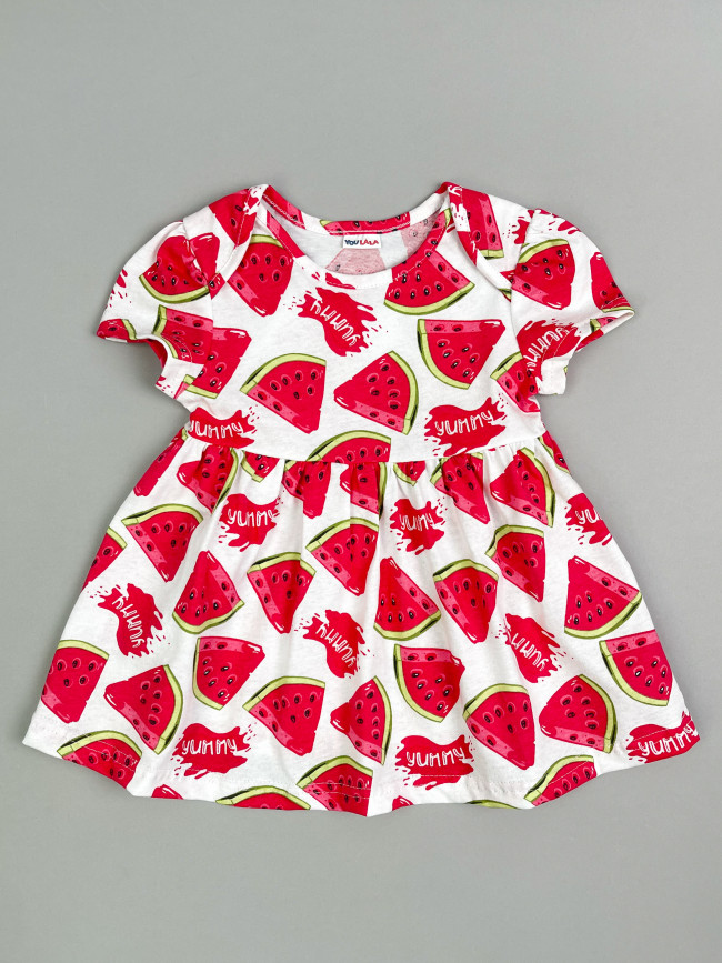 Платье детское с коротким рукавом, Арбузное лето Платье детское с коротким рукавом, Арбузное лето