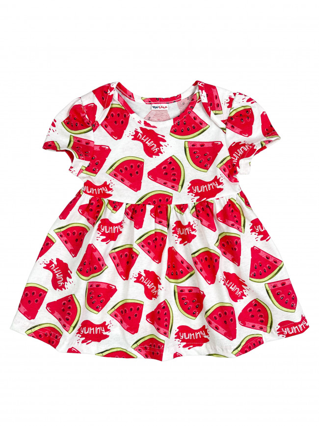 Платье детское с коротким рукавом, Арбузное лето Платье детское с коротким рукавом, Арбузное лето