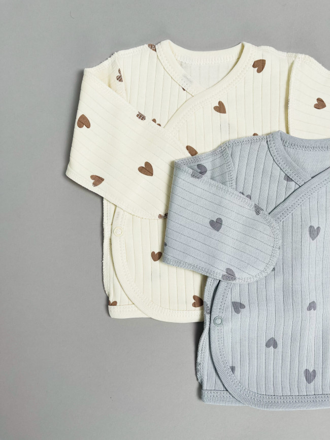 Набор распашонок для новорожденных малышей, Ванилька, Мамино сердечко Набор распашонок для новорожденных малышей, Ванилька, Мамино сердечко