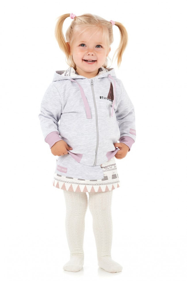 Курточка детская, на молнии, светло-серая, Зимние каникулы