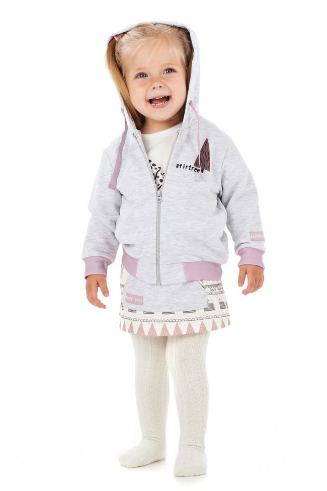 Курточка детская, на молнии, светло-серая, Зимние каникулы