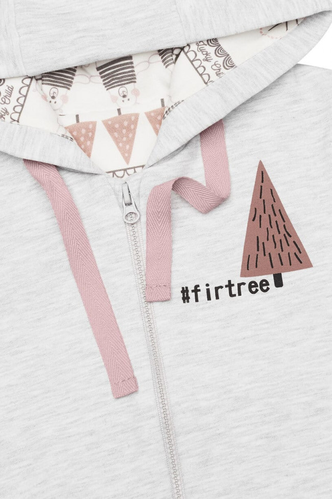 Курточка детская, на молнии, светло-серая, Зимние каникулы