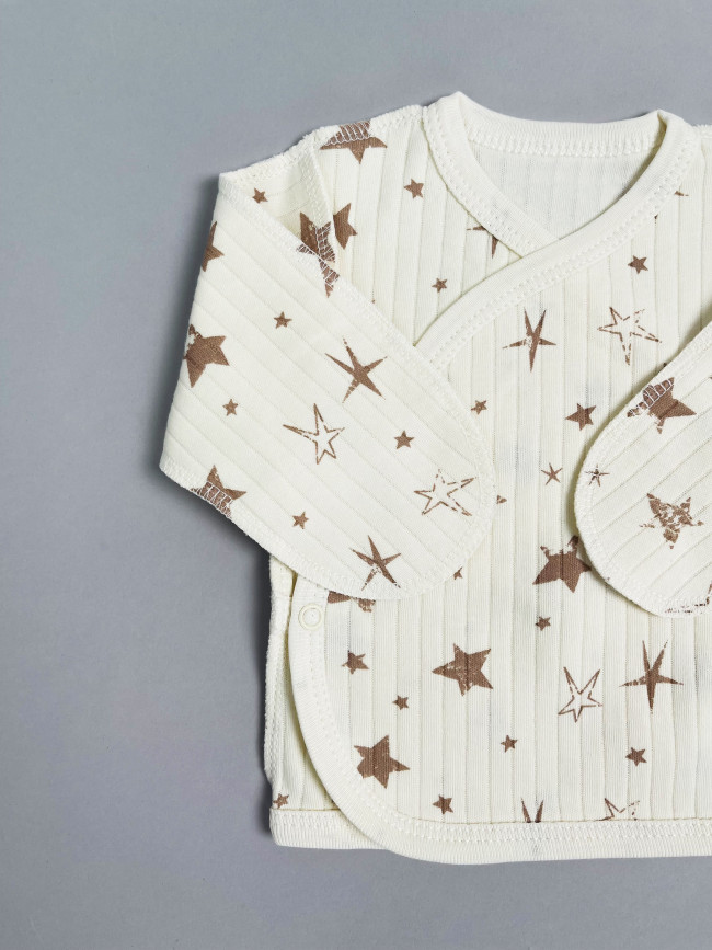 Набор распашонок для новорожденных малышей, Ванилька, Первая звезда  Набор распашонок для новорожденных малышей, Ванилька, Первая звезда