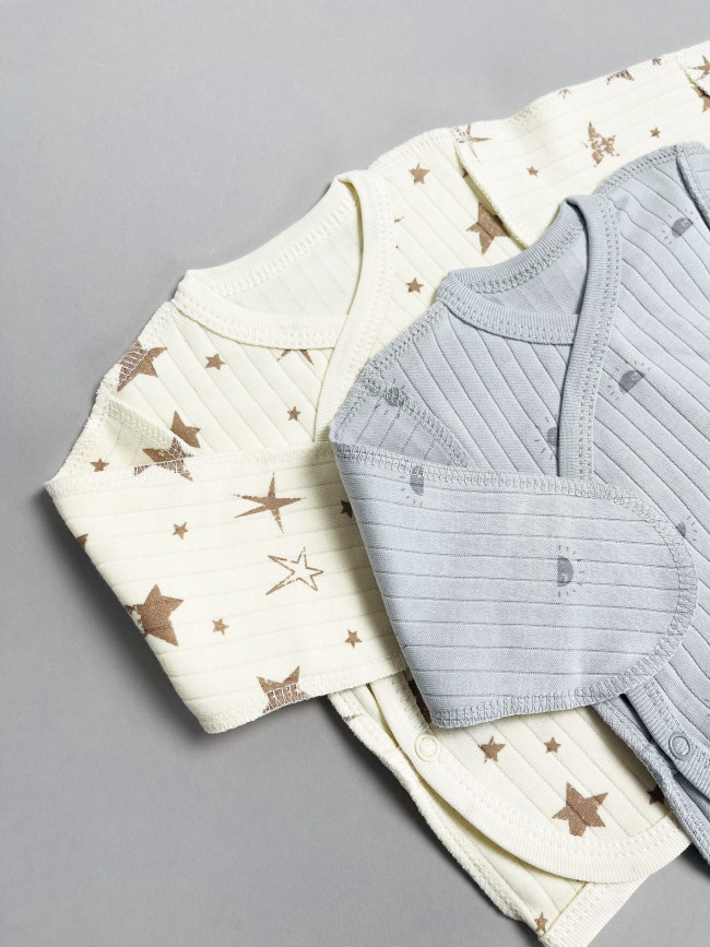 Набор распашонок для новорожденных малышей, Ванилька, Первая звезда  Набор распашонок для новорожденных малышей, Ванилька, Первая звезда