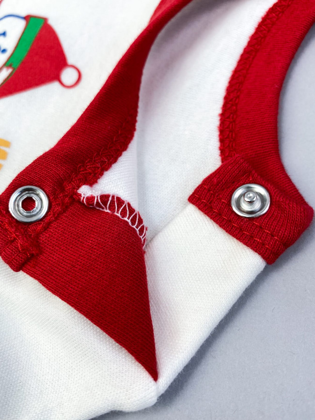 Полукомбинезон детский, молочный, Снеговик