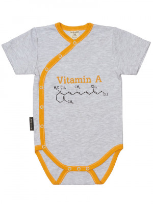 Боди детский с коротким рукавом, серый, Витамин
