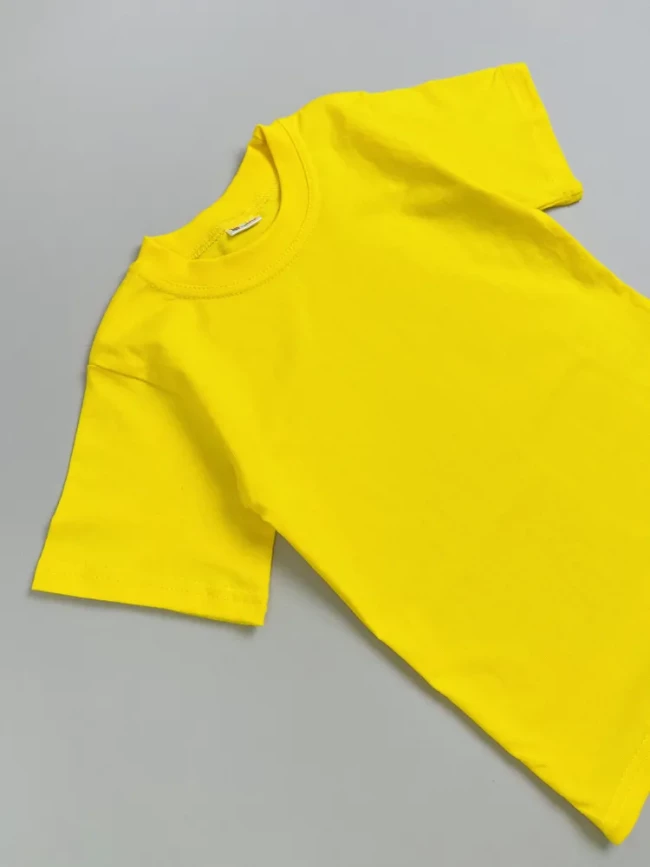 Футболка детская с коротким рукавом, желтая, базовая Футболка детская с коротким рукавом, желтая, базовая