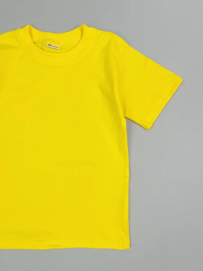 Футболка детская с коротким рукавом, желтая, базовая Футболка детская с коротким рукавом, желтая, базовая