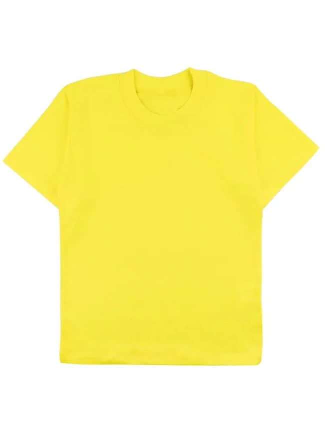 Футболка детская с коротким рукавом, желтая, базовая Футболка детская с коротким рукавом, желтая, базовая