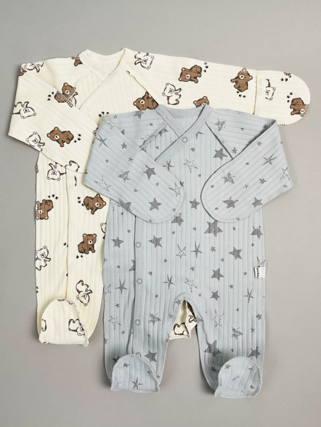 Набор детских комбинезонов на кнопках, Ванилька, Мишкин сон