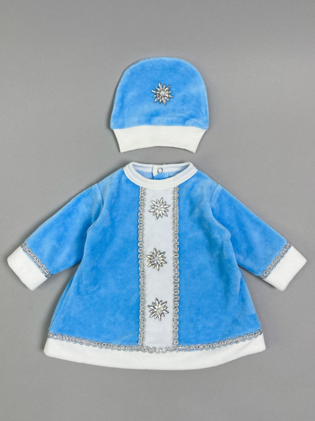 Детское нарядное платье для девочки с шапкой, Снегурочка
