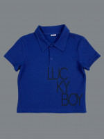 Футболка для мальчика, синяя, Lucky boy