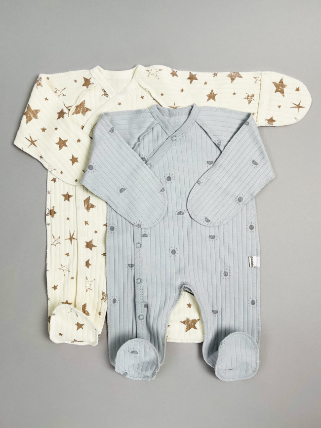 Набор детских комбинезонов на кнопках, Ванилька, Первая звезда