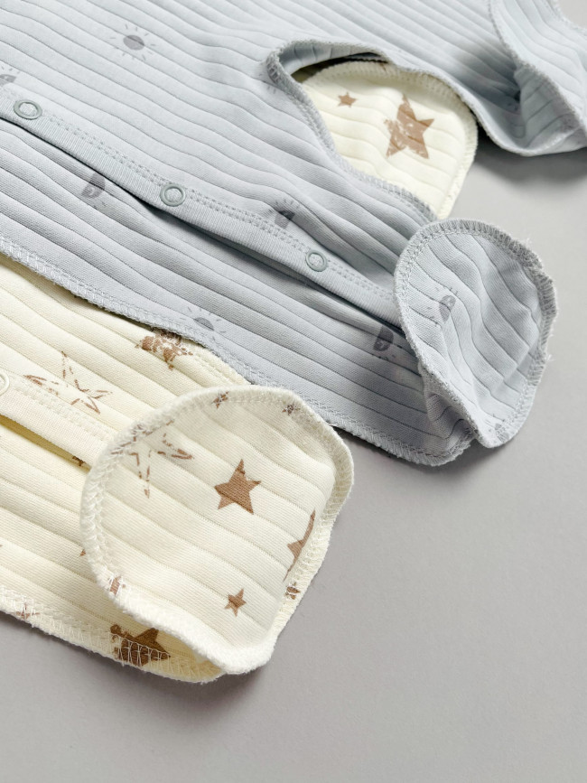 Набор детских комбинезонов на кнопках, Ванилька, Первая звезда