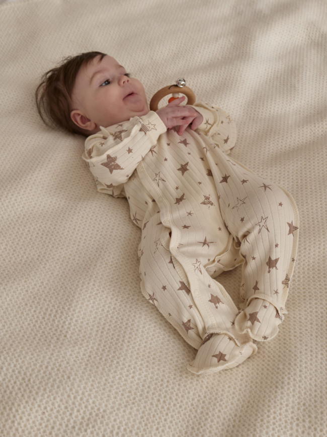 Набор детских комбинезонов на кнопках, Ванилька, Первая звезда