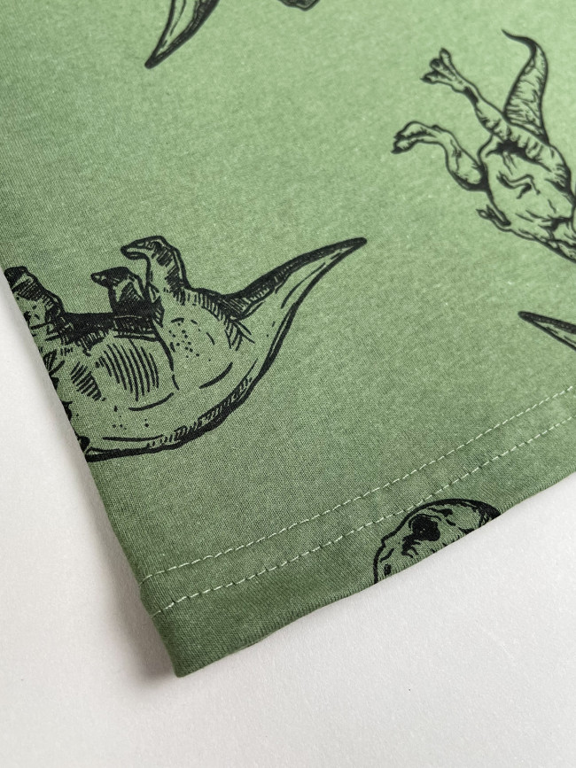 Детская футболка с коротким рукавом, Динозавры, хаки Детская футболка с коротким рукавом, Динозавры, хаки