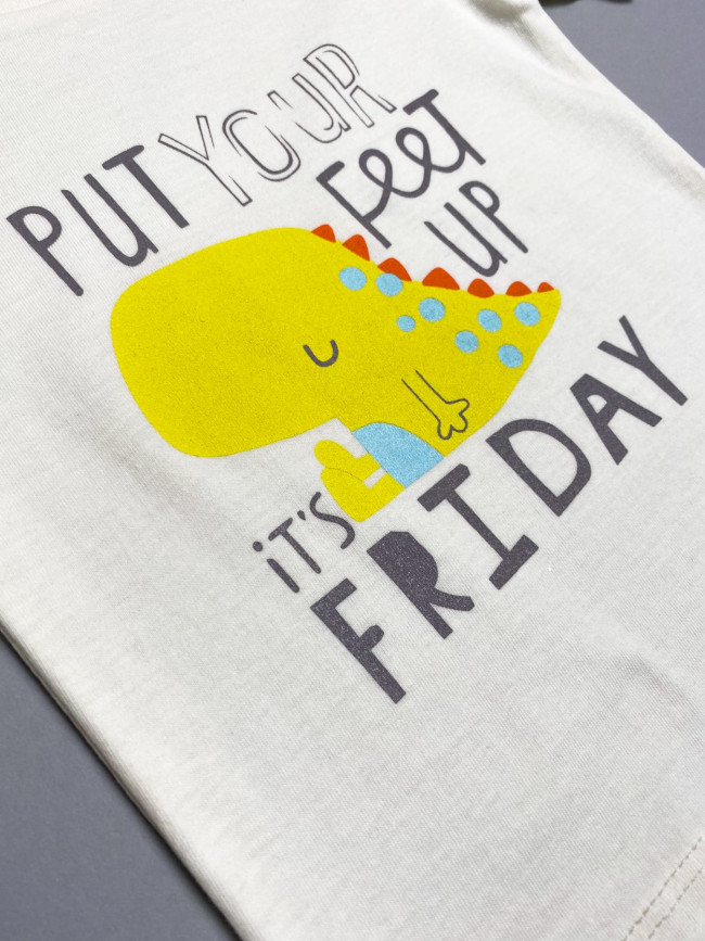 Футболка c коротким рукавом Dino Friday, молочная