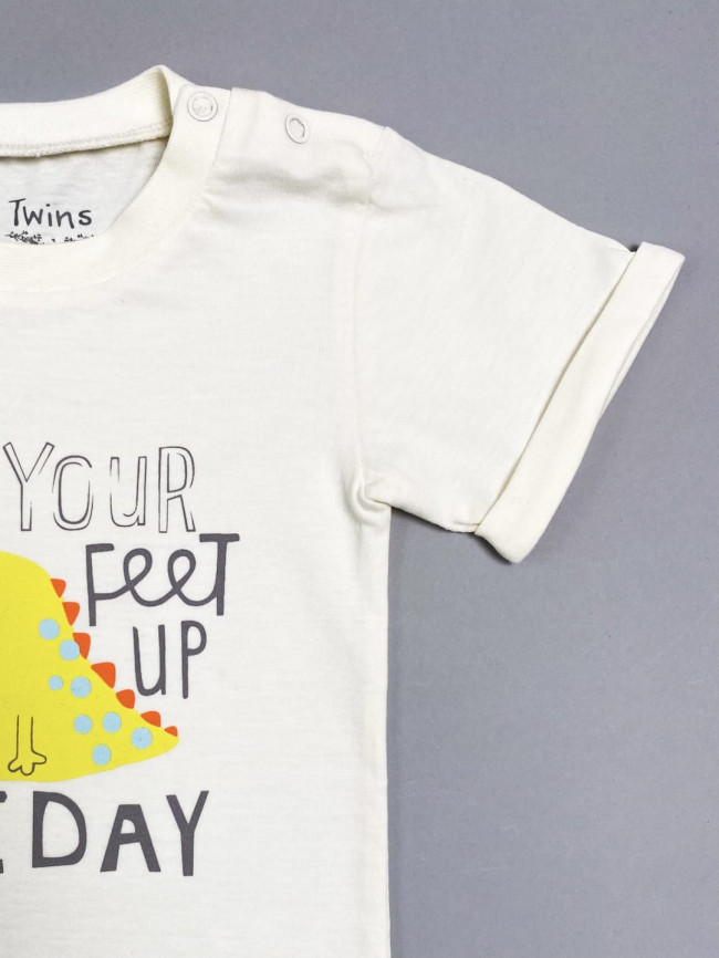 Футболка c коротким рукавом Dino Friday, молочная