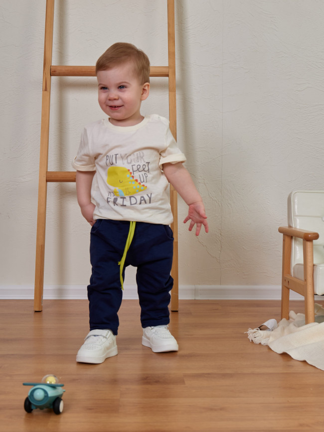 Футболка c коротким рукавом Dino Friday, молочная