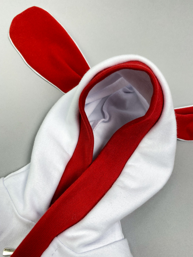 Новогодний нарядный комбинезон слип с ушками и капюшоном, Заяц Новогодний нарядный комбинезон слип с ушками и капюшоном, Заяц