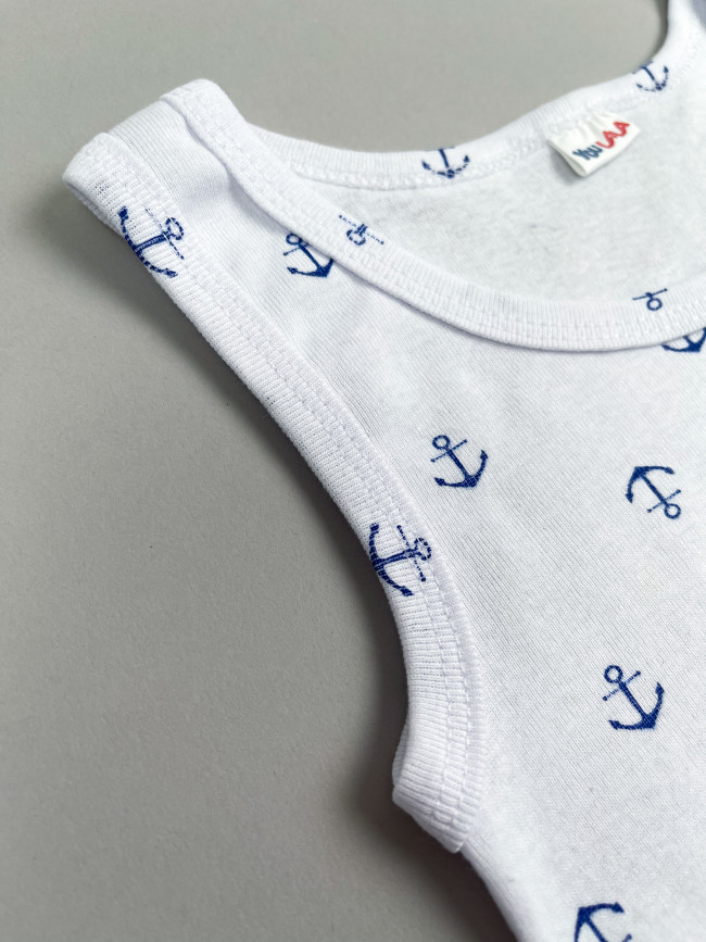 Комплект маек для мальчика, Морячок с якорями