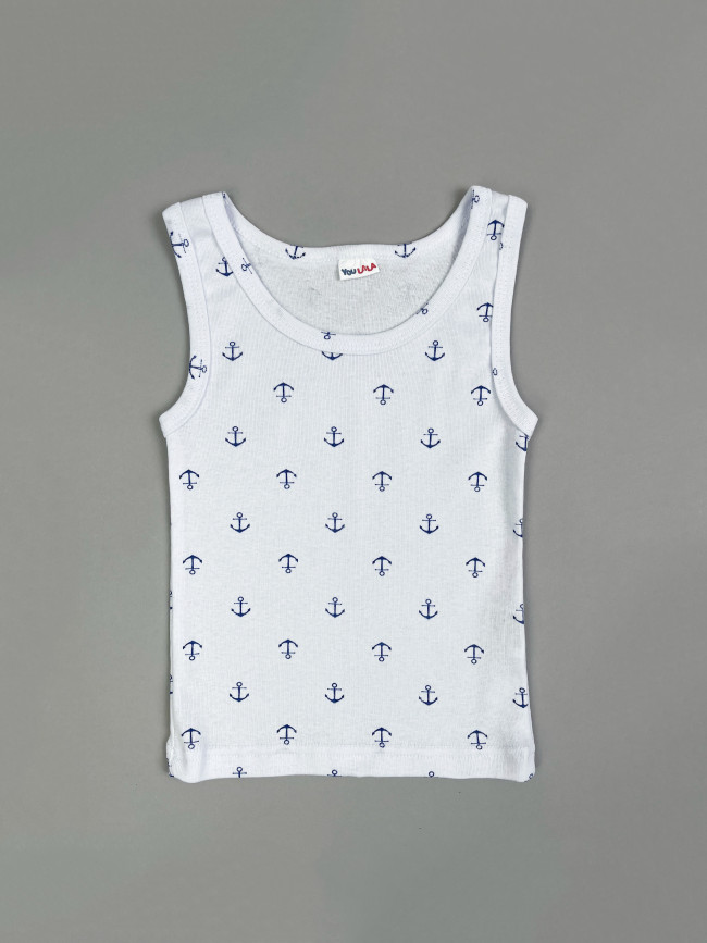 Комплект маек для мальчика, Морячок с якорями