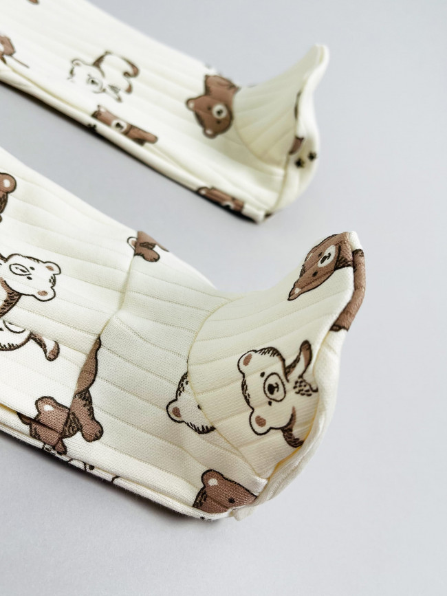 Набор детских комбинезонов на молнии, Ванилька, Мишкин сон, с ножками Набор детских комбинезонов на молнии, Ванилька, Мишкин сон, с ножками