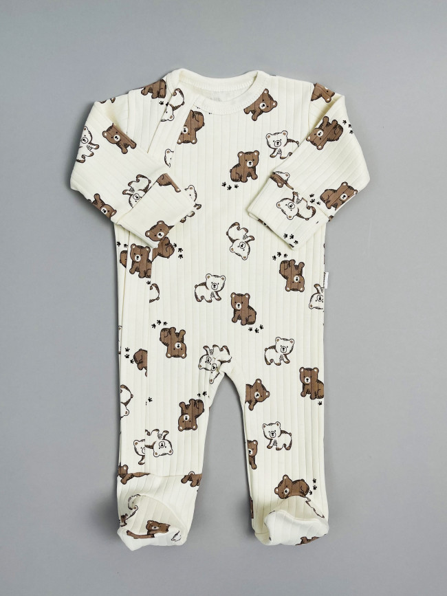 Набор детских комбинезонов на молнии, Ванилька, Мишкин сон, с ножками Набор детских комбинезонов на молнии, Ванилька, Мишкин сон, с ножками