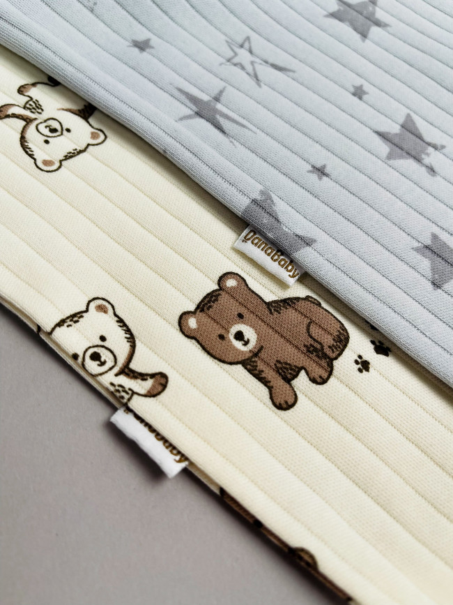 Набор детских комбинезонов на молнии, Ванилька, Мишкин сон, с ножками Набор детских комбинезонов на молнии, Ванилька, Мишкин сон, с ножками