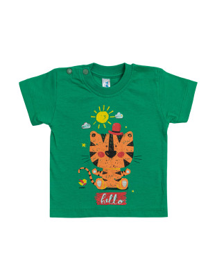 Футболка c коротким рукавом Тигр, зеленая