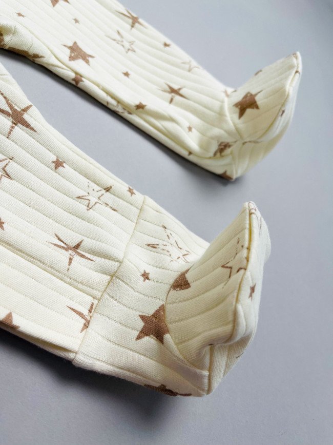 Набор детских комбинезонов на молнии, Ванилька, Первая звезда, с ножками Набор детских комбинезонов на молнии, Ванилька, Первая звезда, с ножками